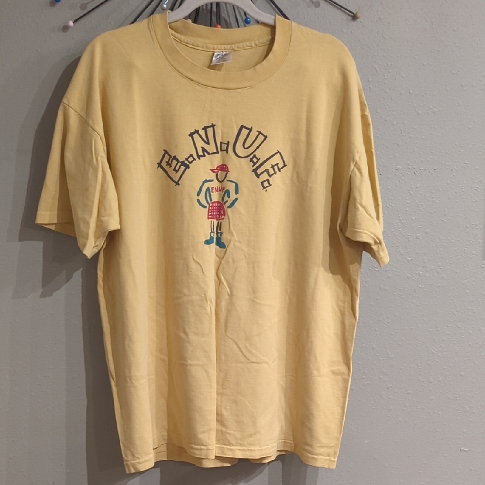Vintage 90's E.N.U.F. Internationale Printed Tee One Size Made In USA Y2k